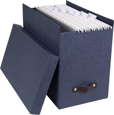 Йохан підвісна коробка для зберігання з кришкою-стильна архівна коробка, в яку входять 8 степлерів-підвісна коробка для зберігання папок з ДВП і паперу (синій)