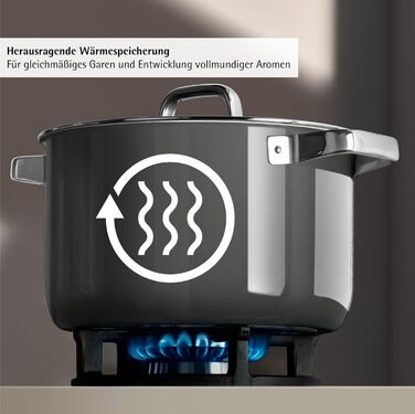 Набір каструль WMF Fusiontec 4 шт, нержавіюча сталь, індукція, для всіх плит, чорний (16/20/24 см) - Made in Germany