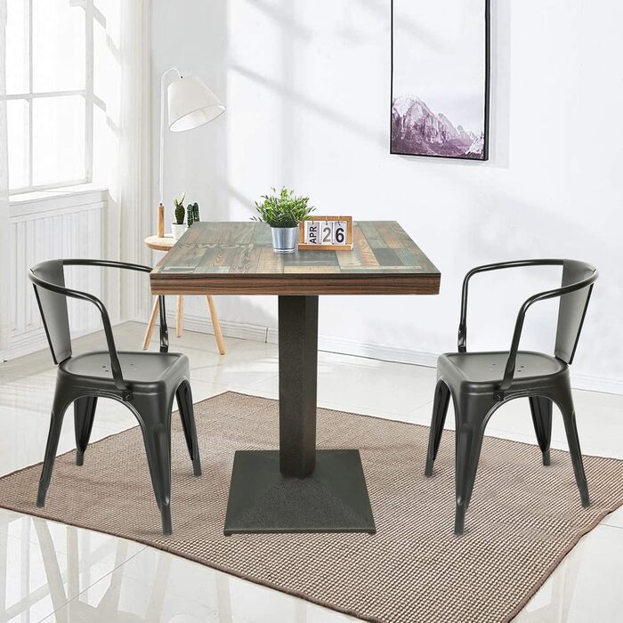 Стол кухонний Homewell квадратний на одній ніжці, для 4 осіб, 60x60x75 см, коричневий (вінтажний квітковий принт)