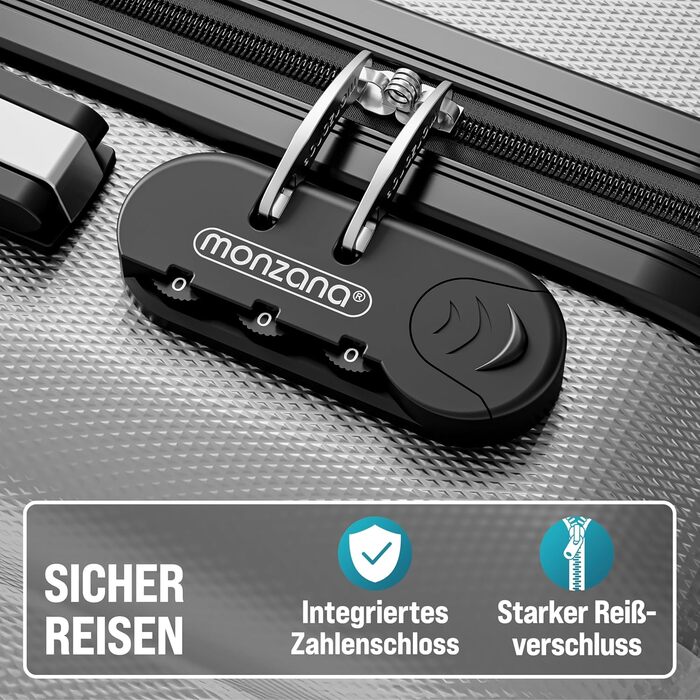 Набір валіз Monzana® 3шт (зелений) M-L-XL з замком, органайзером та вагами - зручний дорожній набір