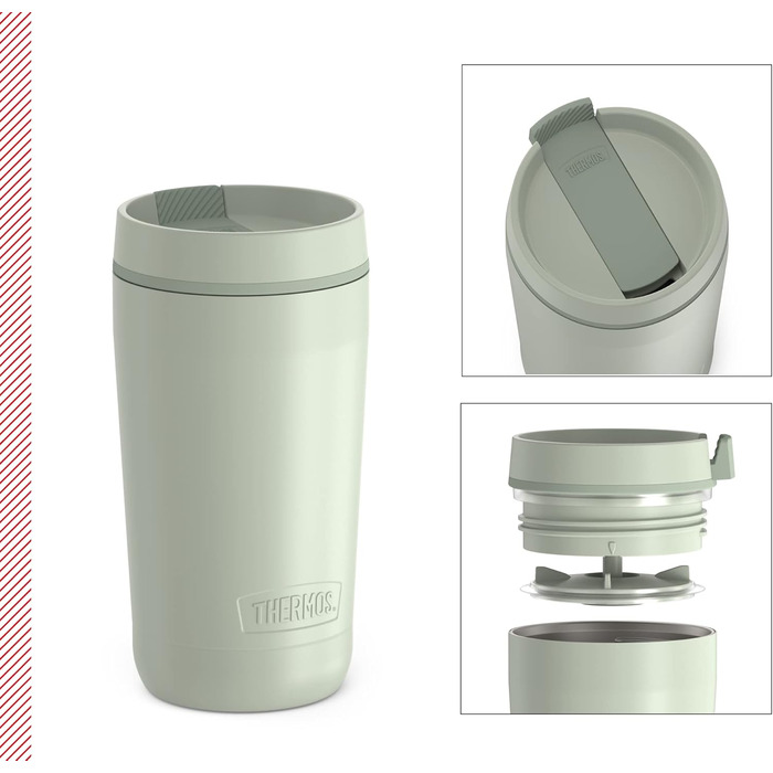 Термос GUARDIAN MUG 0,35 л, мат-зелений, ізолюючий термокружка з нержавіючої сталі з порошковим покриттям, сталевий термос, термокружка для кави на виніс, зручне використання, абсолютно герметична, придатна для миття в посудомийній машині 0,35Л Мат-зелени