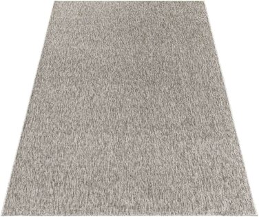 Килим з коротким ворсом Плоский тканий килим з петлями, легкий у догляді для вітальні, спальні та дитячої, світло-сірий (бежевий, 240x340 см)