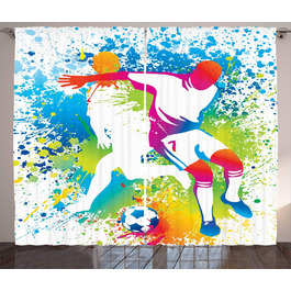 Молодіжна штора ABAKUHAUS, футбольний колір, штора з петлями, 280 x 175 см
