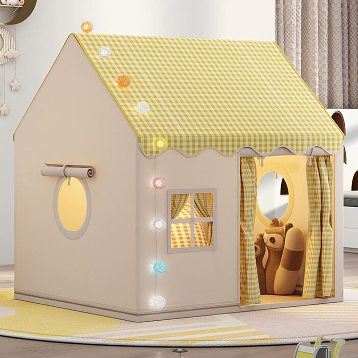 Дитячий намет-халапа для гри вдома | Халапа-замок для дітей, великий намет для ігор у приміщенні, міцний намет для дітей, жовтий колір