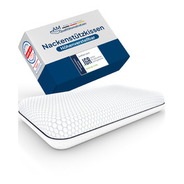 Преміум-матрац з підтримкою шиї AM, регульована висота, ефект охолодження, чохол з Tencel, Made in Germany, сертифікат Oeko-TEX, з гелевим та віскоеластичним шарами, білий