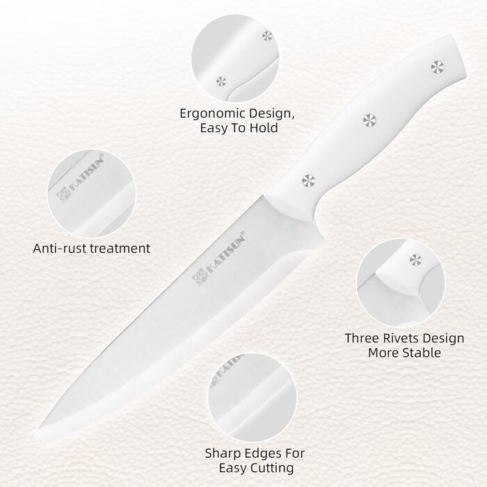 Набір ножів 15 предметів: ніжний блок з самозаточкою, набір кухонних ножів з нержавіючої сталі з ергономічними ручками, включаючи кухонний ніж, саторі та інші