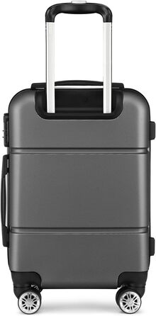 Чемодан ручної поклажі KONO з жорсткою оболонкою, на колесах, 55x38x22 см, 33 літри, сірий