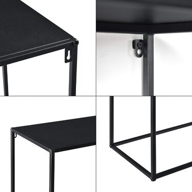 Консольний стіл Turia Журнальний столик 74x115x32 см Стіл для вітальні Промисловий дизайн Метал Чорний (92 x 115 x 32 см)