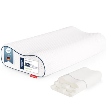 Ортопедична подушка Blumtal з підтримкою шиї - подушка з Memory Foam, сертифікат Oeko-TEX, для зняття болю в шиї, ергономічна подушка для тих, хто спить на боці, розмір 60x36x13 см