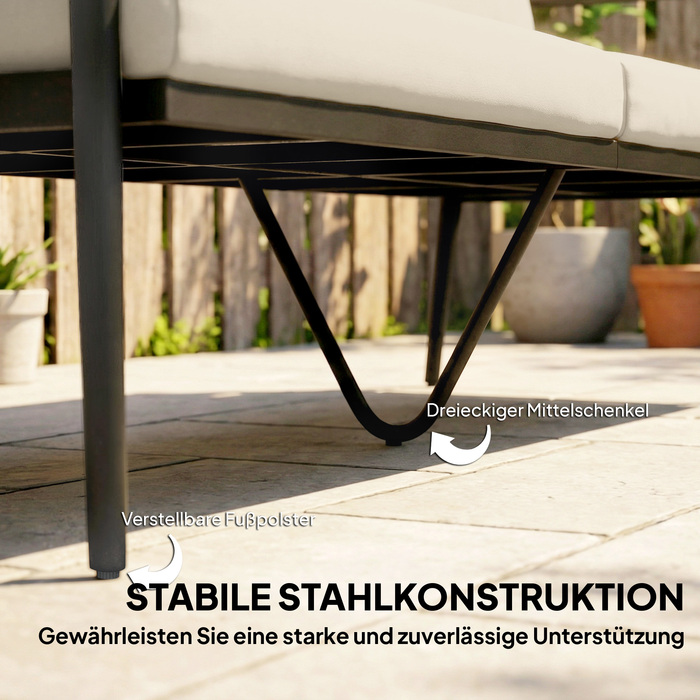 Розкішний садовий диван на 3 особи з ротангу, знімними подушками, імітацією дерев'яних підлокітників та сталевим каркасом. Колір: хакі.