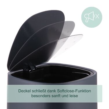 Відро для сміття Relaxdays 5 л з м'яким закриттям