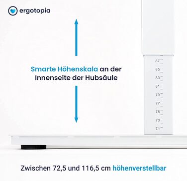 Регульований стіл Ergotopia Desktopia | Ручне регулювання висоти | Білий (Без стільниці)