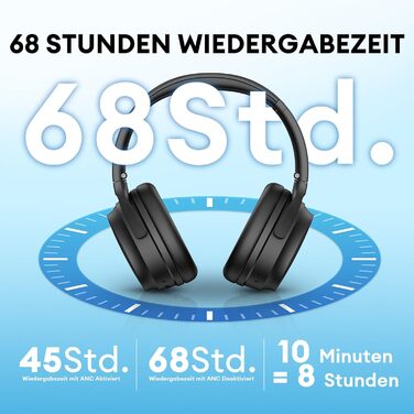 Навушники Edifier WH700NB з шумозаглушенням, відтворення 68 годин, AI придушення викликів, Bluetooth 5.3, чорний