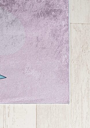 Килим для дитячої кімнати в Мазовії нековзний - можна прати при температурі до 30 градусів-Дитячий килим з коротким ворсом для балерини килим для дитячої кімнати-ЕКО-текстильні килими для дівчаток рожевий рожевий (140 х 200 см, рожевий рожевий / 1718а)