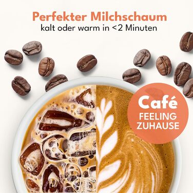 Електричний піноутворювач для молока LEBENLANG - 4 режими, 240 мл, без BPA, з насадкою для збивання