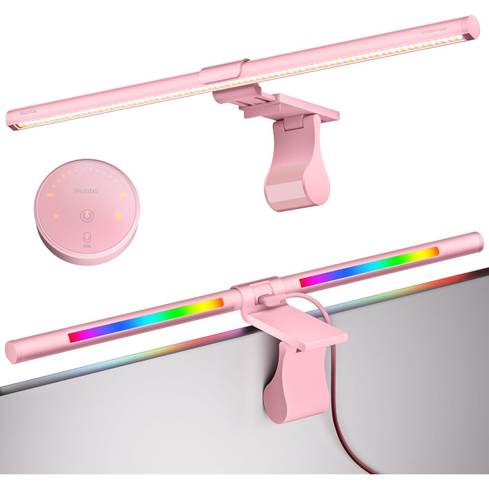 RGB-лампа для монітора Quntis 51 см з підсвічуванням, пультом керування, 15 режимів, для геймінгу, USB, для ПК, офісу