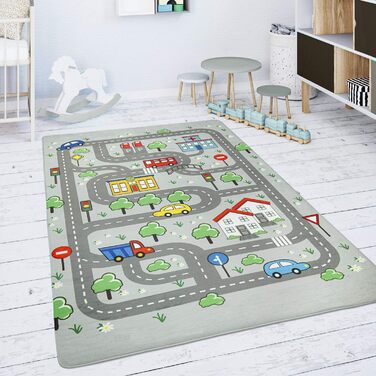 Дитячий килимок Килимок для дитячої кімнати Ігровий килимок Вуличний килимок Нековзний сучасний сірий, розмір (150 см круглий)