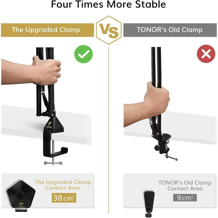 Стійка для мікрофона TONOR з кріпленням-держателем, поп-фільтром та адаптером 3/8