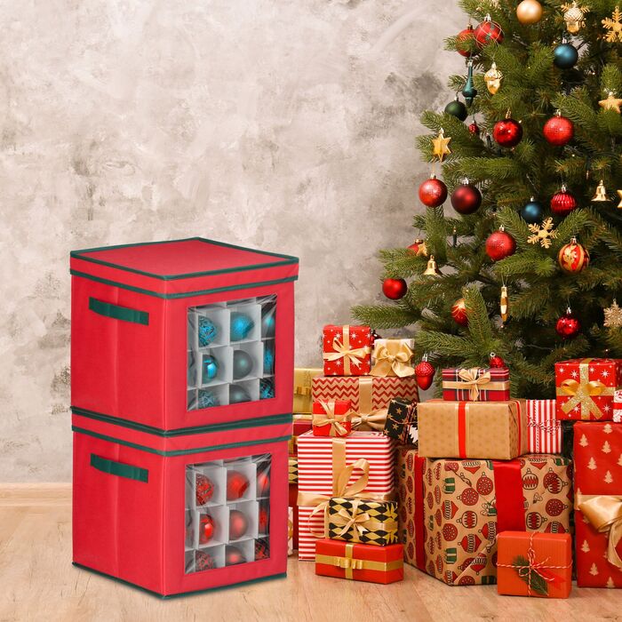 Набір з 2 коробок для зберігання новорічних кулічок Relaxdays