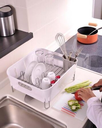 Сушарка для посуду Simplehuman KT1104 компактна, біла, пластик, гарантія 5 років