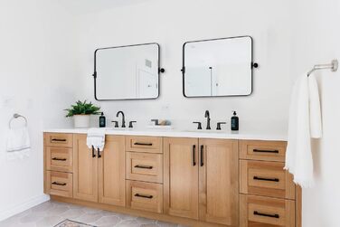 Дзеркало для ванної кімнати MOON MIRROR прямокутне з металевим каркасом, 50.8 x 71.1 см, Чорний (Матовий Чорний)