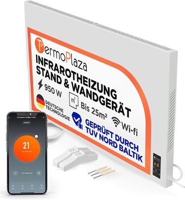 Інфранічна електрична панель TermoPlaza WiFi 270 Вт (до 7 м²) з термостатом | Інфрачервоний нагрівач для дому та ванної кімнати | WiFi, енергозбереження