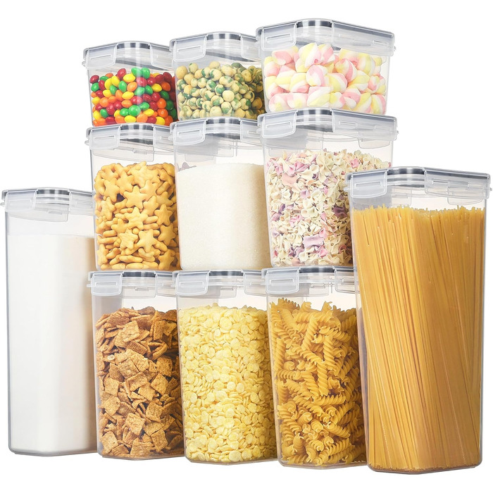 Vtopmart Набори контейнерів для зберігання продуктів з кришкою, 32 шт. BPA-free, для кухні, борошно, цукор, крупи, з ручкою та етикетками