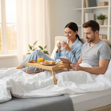 Підставка для ноутбука/сніданку Relaxdays, що складається, з бамбука