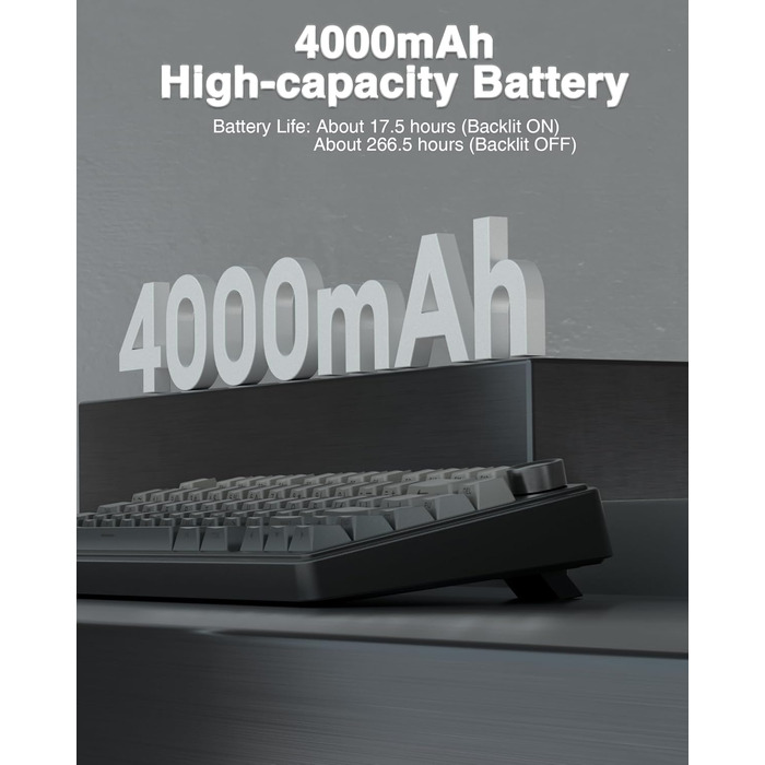 Механічна клавіатура AULA F75 PRO для геймінгу: бездротовий підключення 2.4GHz/BT5.0, Hot-Swap, QWERTY, сірий колір з градієнтом, 75%