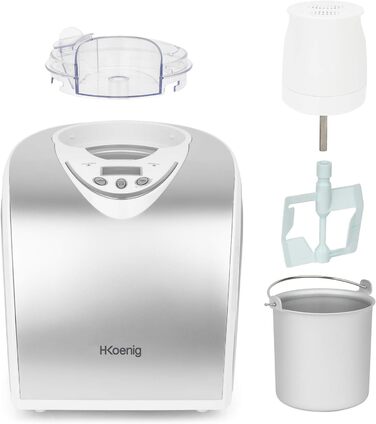 Електрична машина для приготування льоду H.Koenig HF180 - 1 л - 135 Вт - приготування морозива, сорбету та йогурту