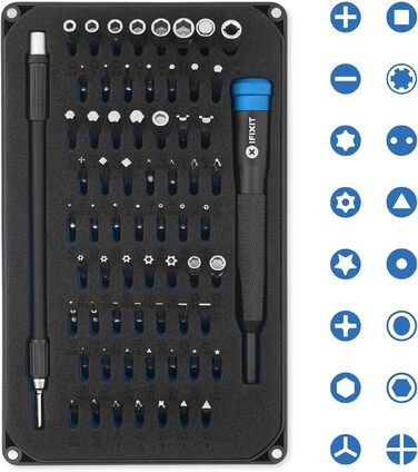 Набір інструментів iFixit Pro Tech для ремонту електроніки: біти та відкривачі для телефонів, ноутбуків, ПК, ігрових консолей (Синій)