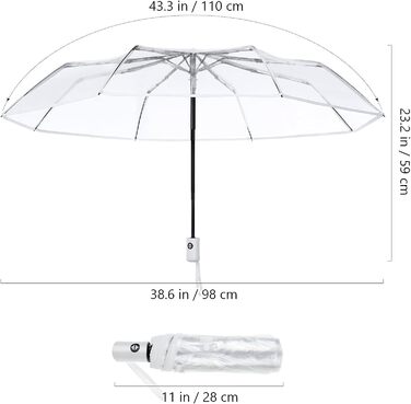 Автоматичне відкриття Закрити прозору кишенькову парасольку легко портативний