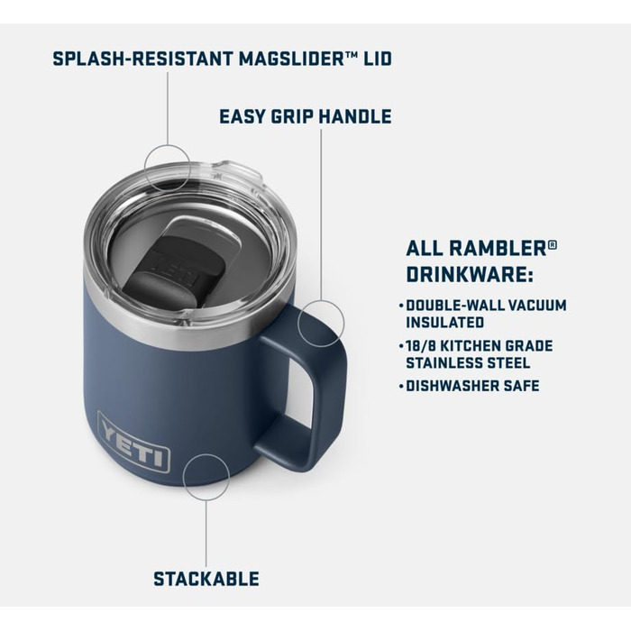 Термокружка YETI Rambler з кришкою MagSlider, Navy, 295 мл