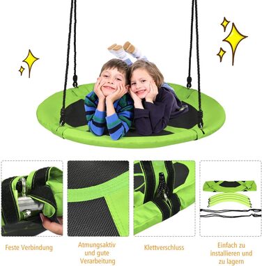 Шоукель DREAMADE для саду: регульована висота, φ100 см, до 150 кг, для дітей та дорослих (зелений)
