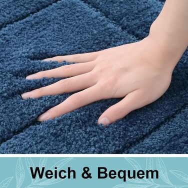 Килимок для ванної кімнати Homaxy з мікрофібри, антиковзний, 60x90 см, Marine Blau