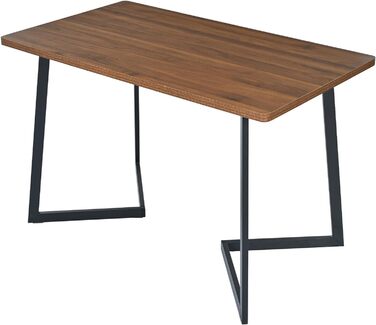 Обідній стіл Merax 140x80 см з імітацією мармуру, для 4-6 осіб, металевий каркас, регульовані ніжки, білий/чорний