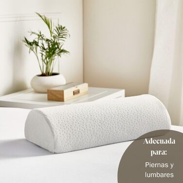 Ергономічна подушка для ніг Pikolin Home у формі півмісяця, віскоеластична з ефектом пам'яті, дихаюча, 20 x 40 см, натуральний колір