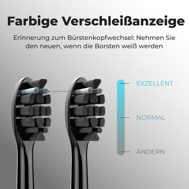 Електрична зубна щітка AENO DB6 Sonic – 5 режимів, 40 днів роботи, бездротове заряджання, преміум-щітинки, нагадування про заміну насадки, 46 000 вібрацій/хв, чорний