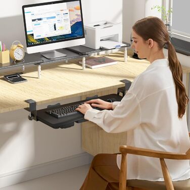 Підставка під клавіатуру Suptek під стіл з ящиком – 67,8 x 30 см, міцна кріплення C-подібне, регульована висота, легка установка, для дому та офісу, DSF6CT