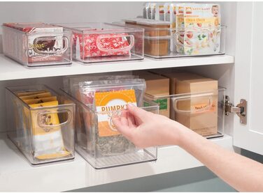Ящик для холодильника/морозильної камери iDesign 75130 Ящик для холодильника/морозильної камери iDesign 75130, середній та глибокий пластиковий кухонний органайзер, прозорий, 25,4 см x 15,2 см x 12,7 см, 75130