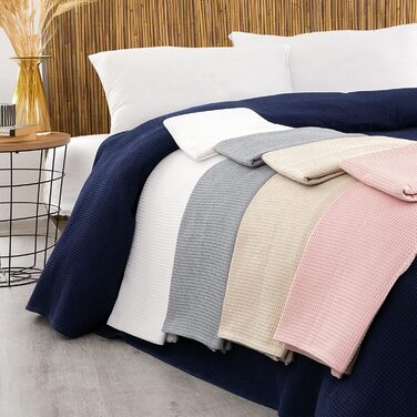 Покривало Nesily Преміум 150200 см-покривало для дивана-покривало з вафельним візерунком-покривало для ліжка-покривало для спальні-вафельний ковдру-покривало-вафельний ковдру (темно-синій)