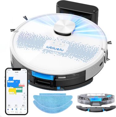 Робот-пилосос Lubluelu 3-в-1 з функцією миття, 4500Pa, лазерна навігація, 5 карт, 55dB, для твердих підлог, килимів та шерсті тварин (SL60D)