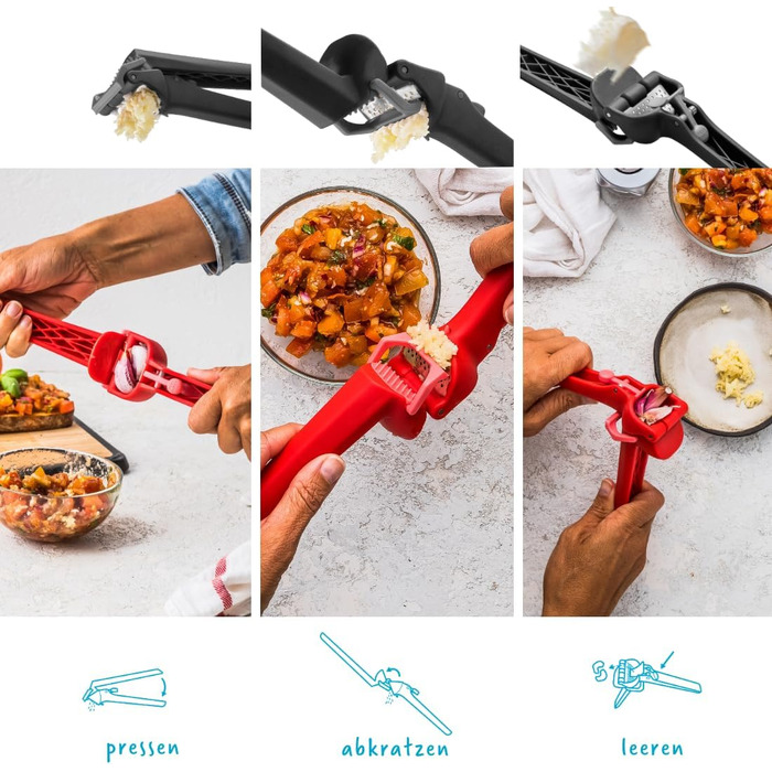 Dreamfarm GARJECT LITE: Прес для часнику з пластику, самоочищується, безпечний (BPA-free), чорний