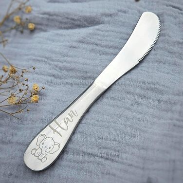 Дитячий набір столових приборів з гравіюванням імені | Персоналізований посуд для дітей | Подарунок на хрещення, день народження | Тема: Сафарі, Екскаватор