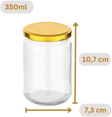 Набір з 48 банок для консервації 100мл кругла кришка з гвинтами срібло - банки для зберігання кришка з гвинтами - банки для консервації (золото/350мл, 12 шт.)