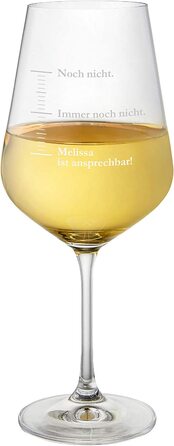 Келих для білого вина AMAVEL з гравіюванням, одиниці виміру , ще немає', з персоналізованою назвою, келих для вина в якості барометра настрою