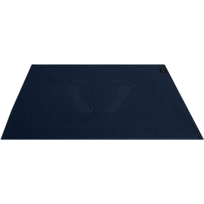 Комплект з 2 килимків для ванної Vency з 100 бавовни, Килимки для ванної 50x70 см, швидковисихаючі Килимки для душу 550 г / м2 Колір (темно-синій)