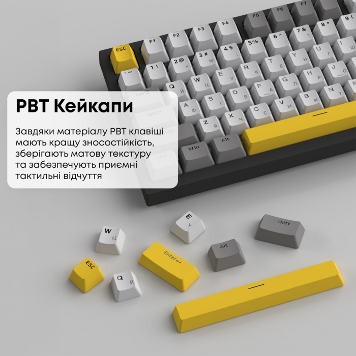 Дротова механічна клавіатура Ajazz AK820 Sea Salt Switch Black (AK820-SS-BGY)