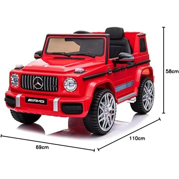 Дитячий електромобіль Mercedes G63 AMG 4x4 180 Вт, шкіряне сидіння, EVA колеса, пульт, 12V, червоний