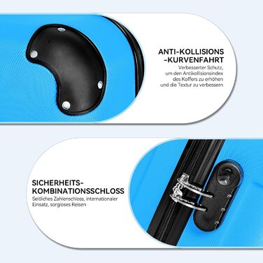 Набір валіз Beibye з жорстким корпусом (55/66/76 см) з кодовим замком та 4 колесами